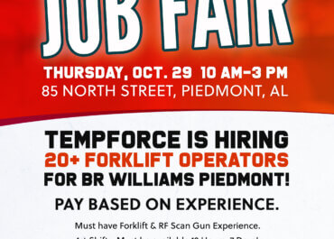 BR Williams Piedmont Warehouse Job Fair with TempForce of Anniston